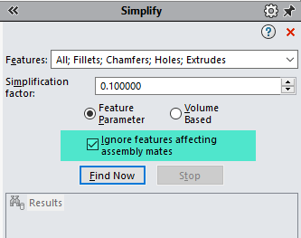 Ignore features affecting assembly mates