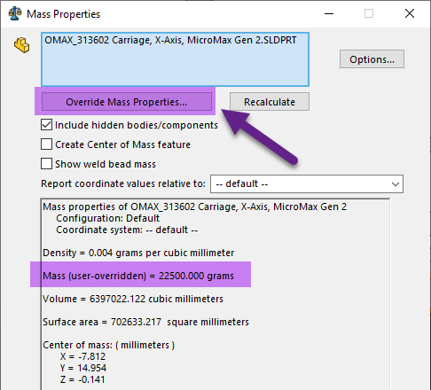 Technical Tip SOLIDWORKS Material Fehlermeldung Mass Properties