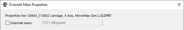 Technical Tip SOLIDWORKS Material Fehlermeldung Einstellungen in Override Mass Properties