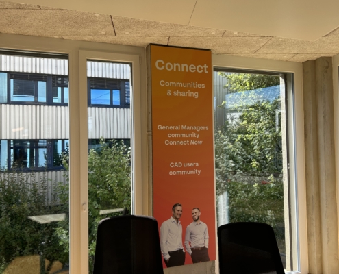 Neue Büroräumlichkeit Morges Connect Wand