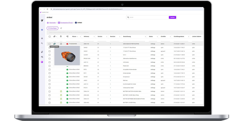 Laptop Application Visiativ PLM