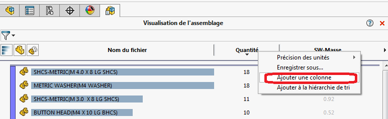 visualisation assemblage solidworks