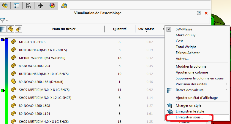 visualisation assemblage solidworks