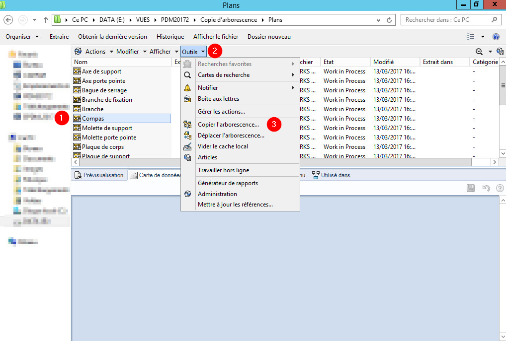 copier arborescence solidworks pdm