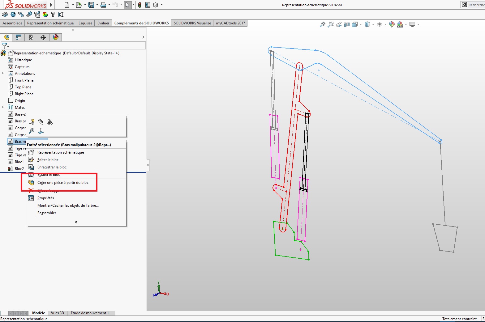 Représentation schématique SOLIDWORKS