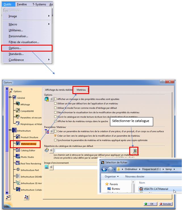 catalogue de matières catia