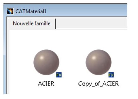 catalogue de matières CATIA