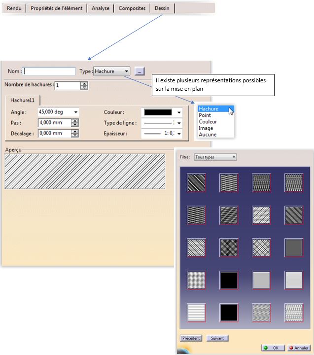 catalogue de matières catia