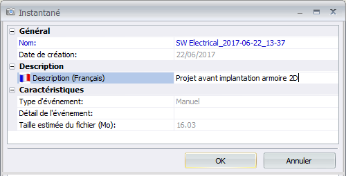 sauvegarder des versions de projets solidworks electrical