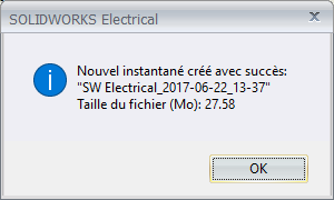 Sauvegarder des versions de projets SOLIDWORKS Electrical