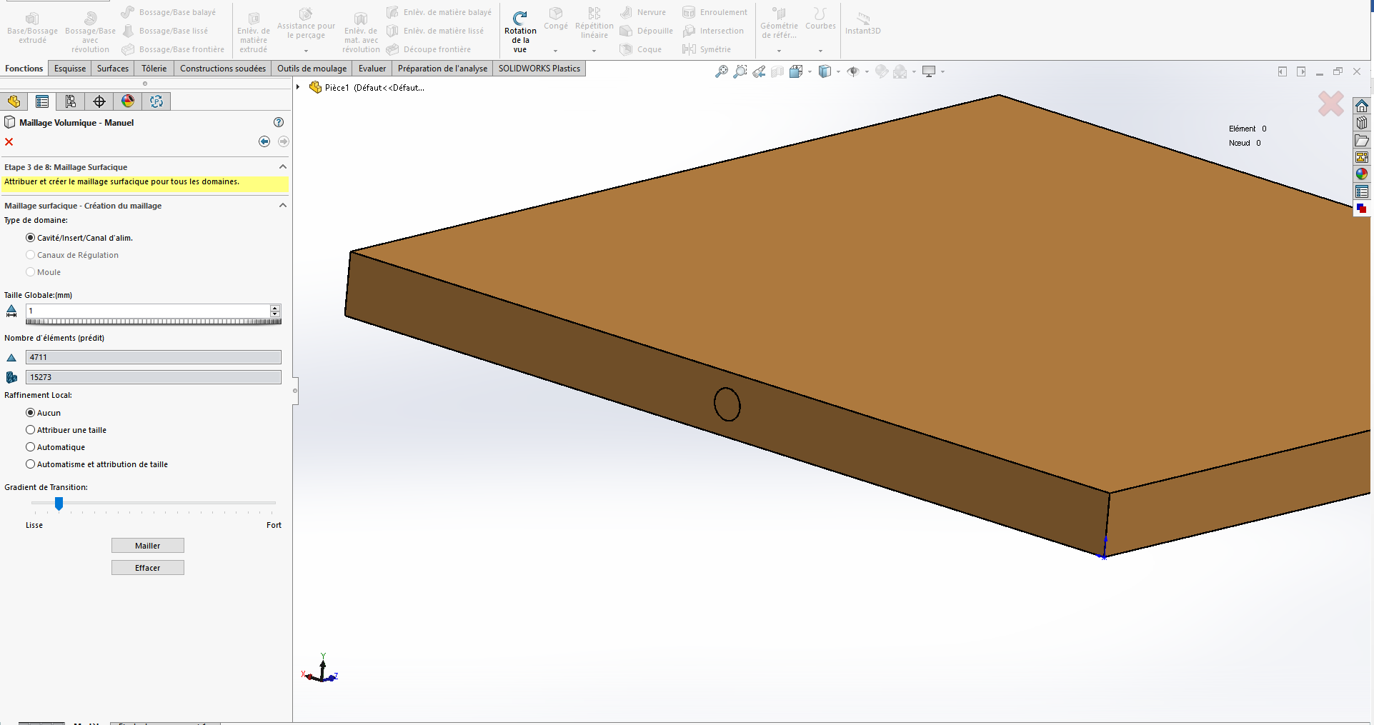 simulation d'injection solidworks plastics