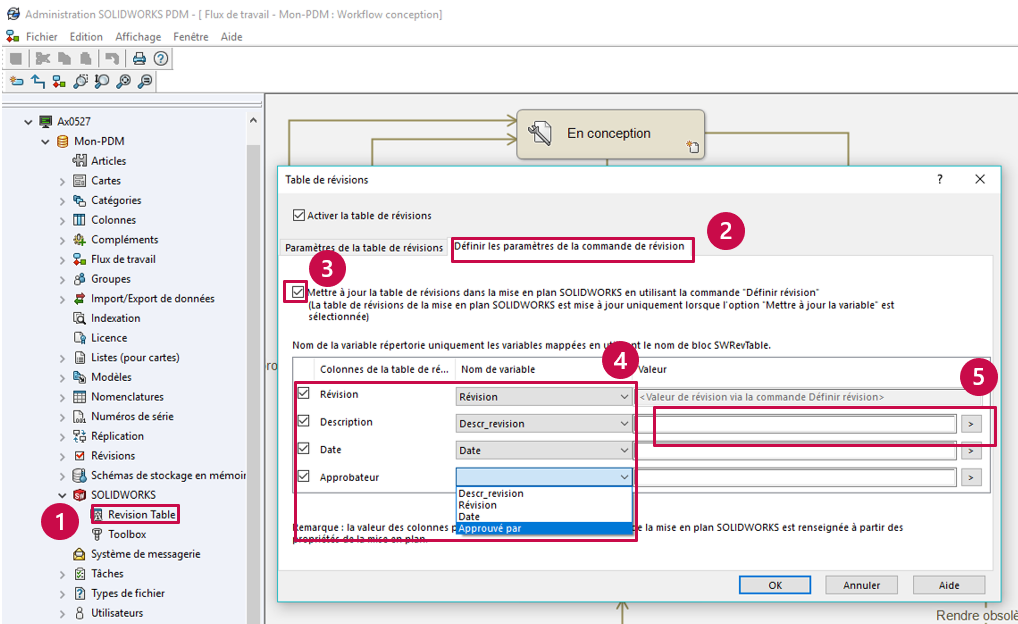 4 étapes pour connecter votre table de révision à votre historique SOLIDWORKS PDM