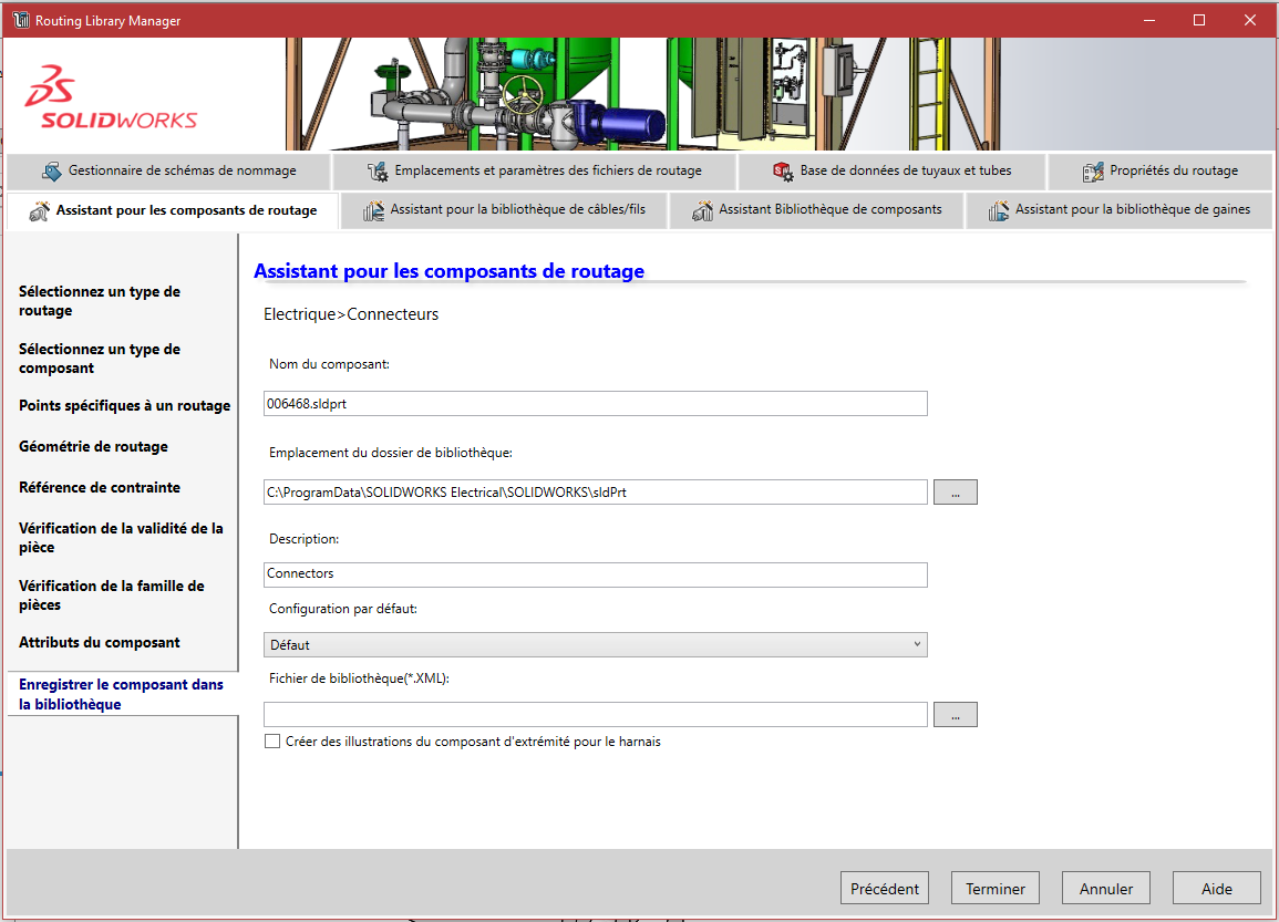 composant de bibliothèque SOLIDWORKS Electrical 