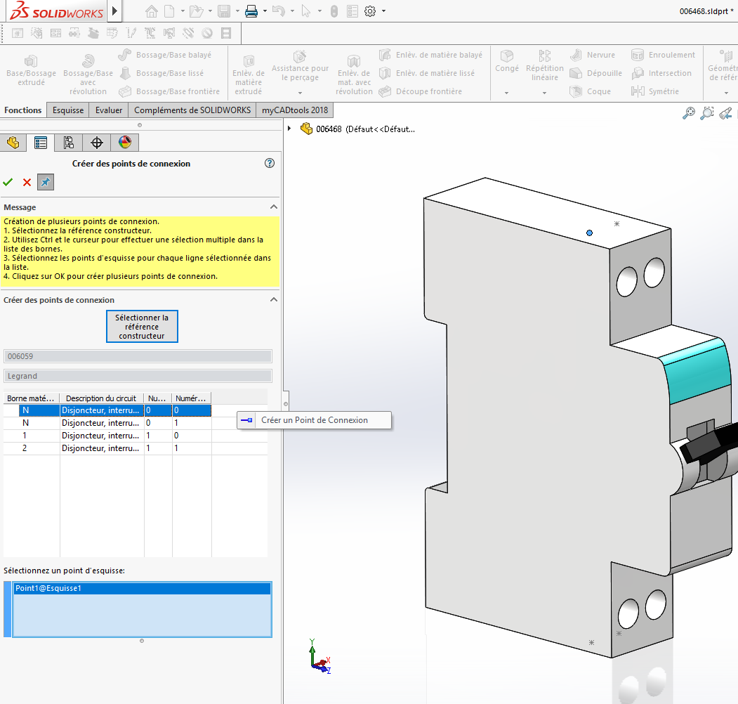 composant de bibliothèque SOLIDWORKS Electrical 