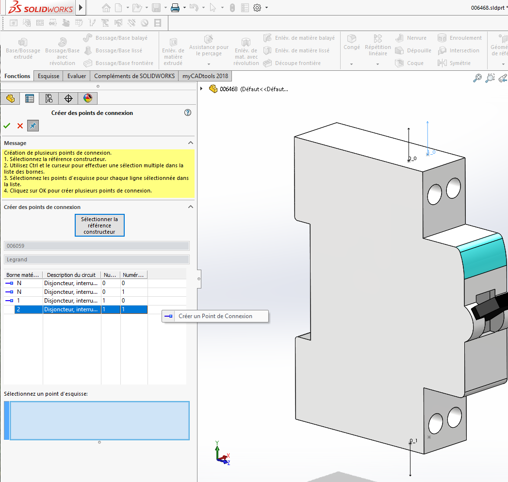 composant de bibliothèque SOLIDWORKS Electrical 