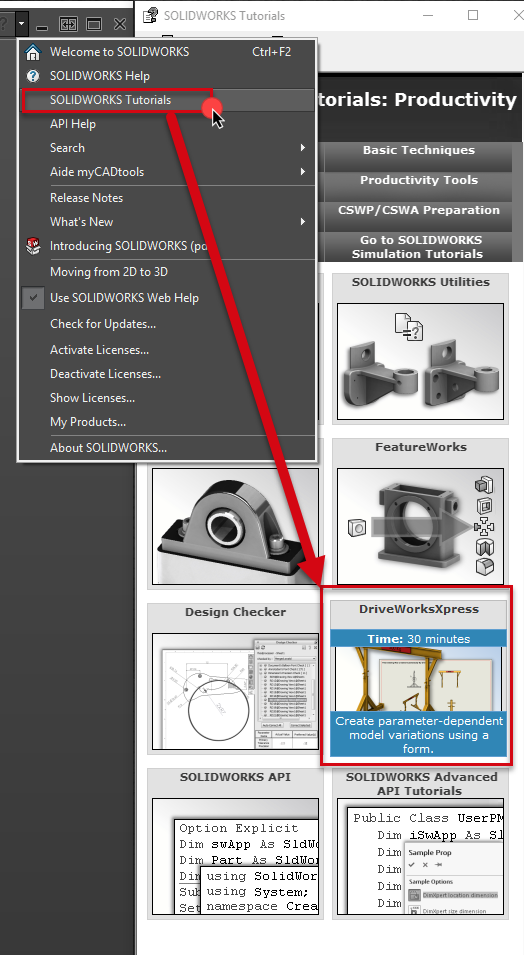 automatisation de conception SOLIDWORKS